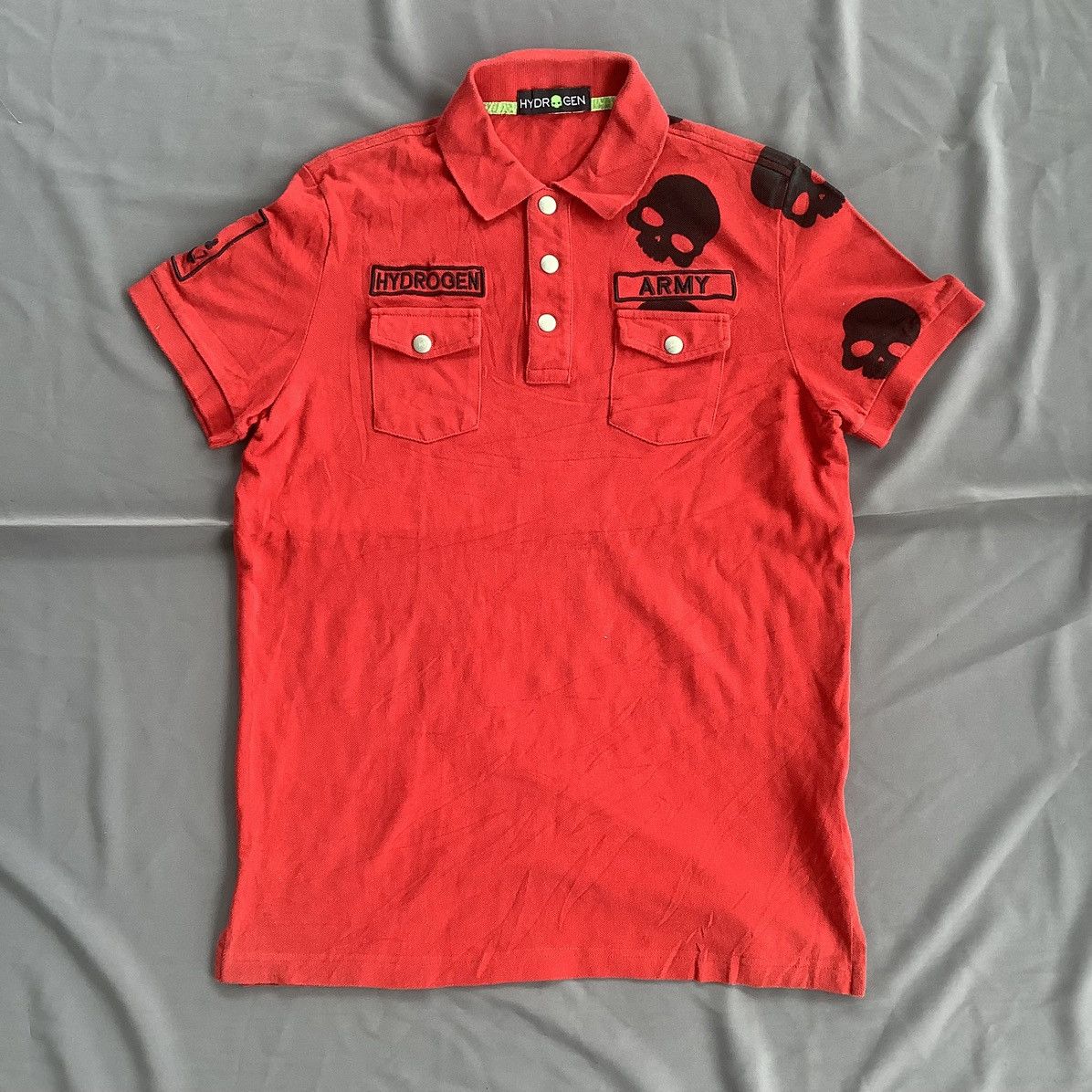 HYDROGEN Hydrogen Y2K Skull Polo Shirt Like If6w9 Style Size US L / EU 52-54 / 3 - 1 Thumbnail