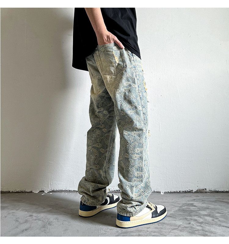 Japanese Brand Men's American washed distressed vintage ripped jeans Size US 32 / EU 48 - 5 Thumbnail