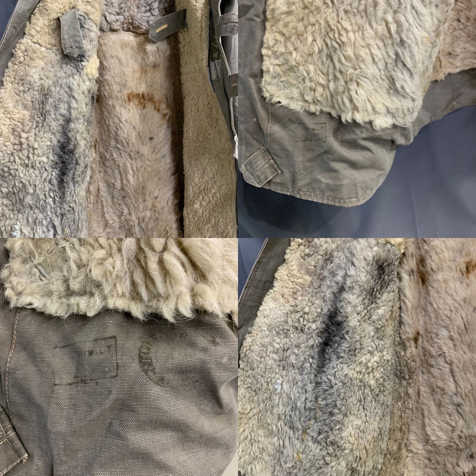 Vintage VINTAGE Swedish Army M1909 40s Sheepskin Coat Gray Khaki XL Mens Coat Military Jacket Size US XL / EU 56 / 4 - 8 Thumbnail