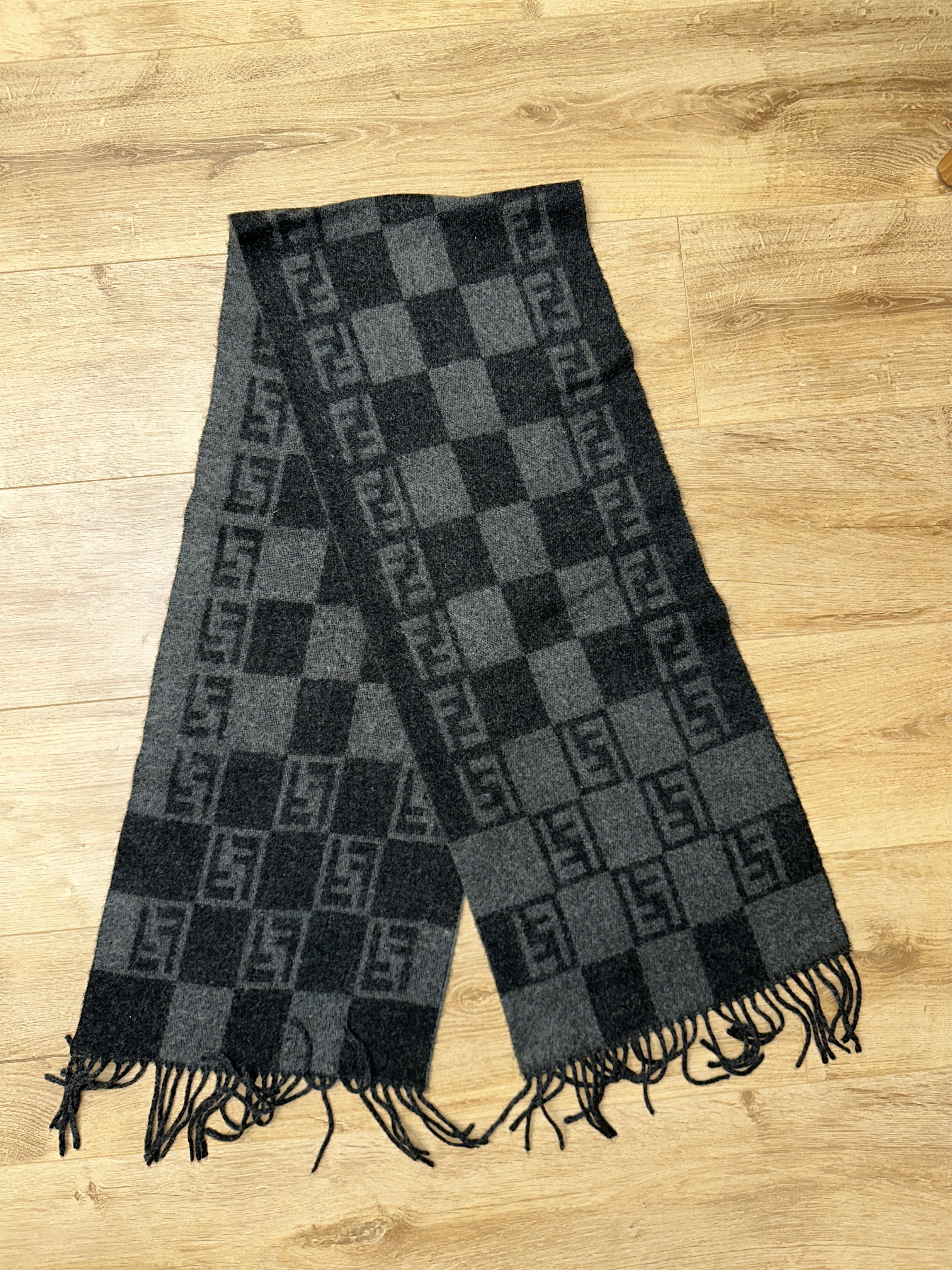 Fendi Fendi Vintage Wool Scarf 170x30cm Fringed Plaid Check Size ONE SIZE - 7 Thumbnail