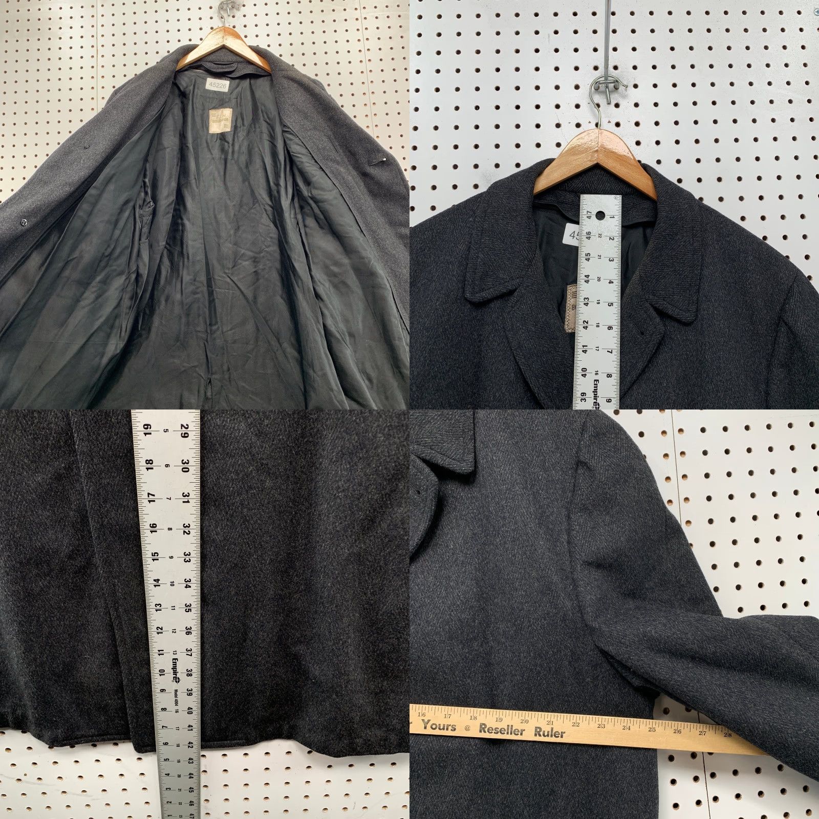 RIXO VINTAGE Benson Rixon Overcoat Mens 46 Gray Tweed Wool Herringbone Heavy 60s USA Coat Long Size US S / EU 44-46 / 1 - 8 Thumbnail