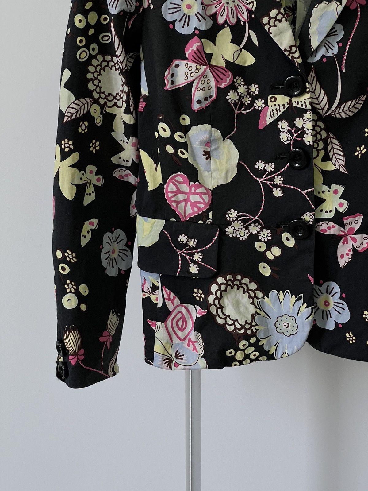 Moschino Moschino Cheapandchic Flower Black Blazer By Moschino Size XL / US 12-14 / IT 48-50 - 2 Thumbnail
