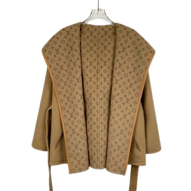 Louis Vuitton Louis Vuitton 25 styles of wool hooded belt coat with brow Size 4XL / US 24-26 - 1 Thumbnail