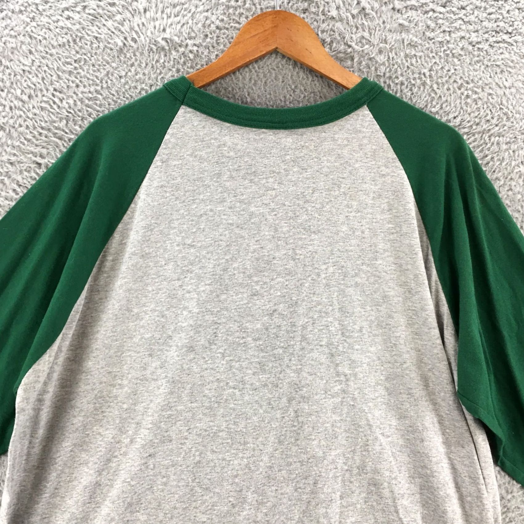 Augusta Sportswear Augusta T-Shirt Mens 2XL 3/4 Raglan Sleeve Grey Crew Neck Printed Casual Top Size US XXL / EU 58 / 5 - 7 Thumbnail