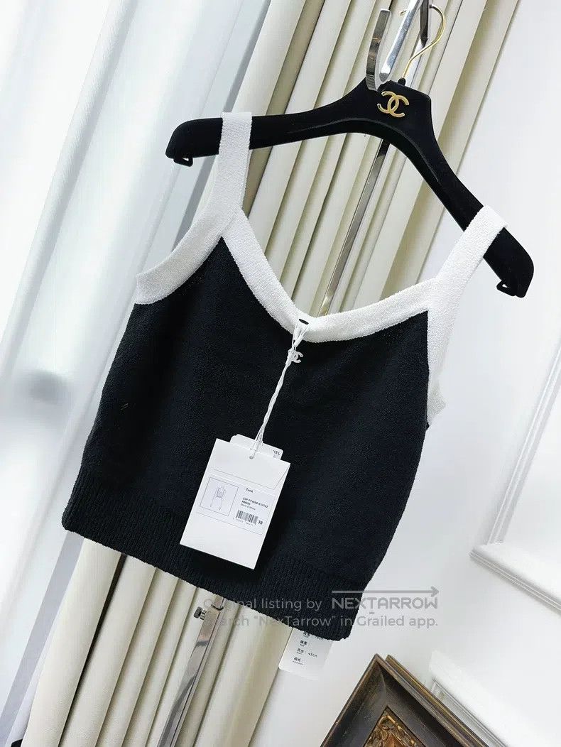 Chanel Chanel 23p black and white edged towel fabric knitted susp Size XS / US 0-2 / IT 36-38 - 9 Thumbnail