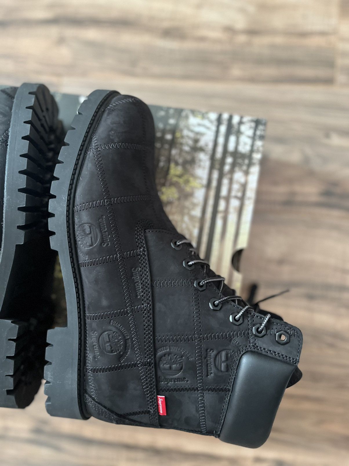 Supreme × Timberland Supreme Patchwork Timberland 6” Premium Waterproof Boot Size US 12 / EU 45 - 7 Thumbnail