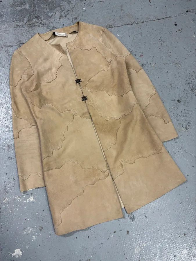 Roberto Cavalli 2000s Roberto Cavalli Patchwork Leaves Beige Leather Jacket Size M / US 6-8 / IT 42-44 - 2 Thumbnail