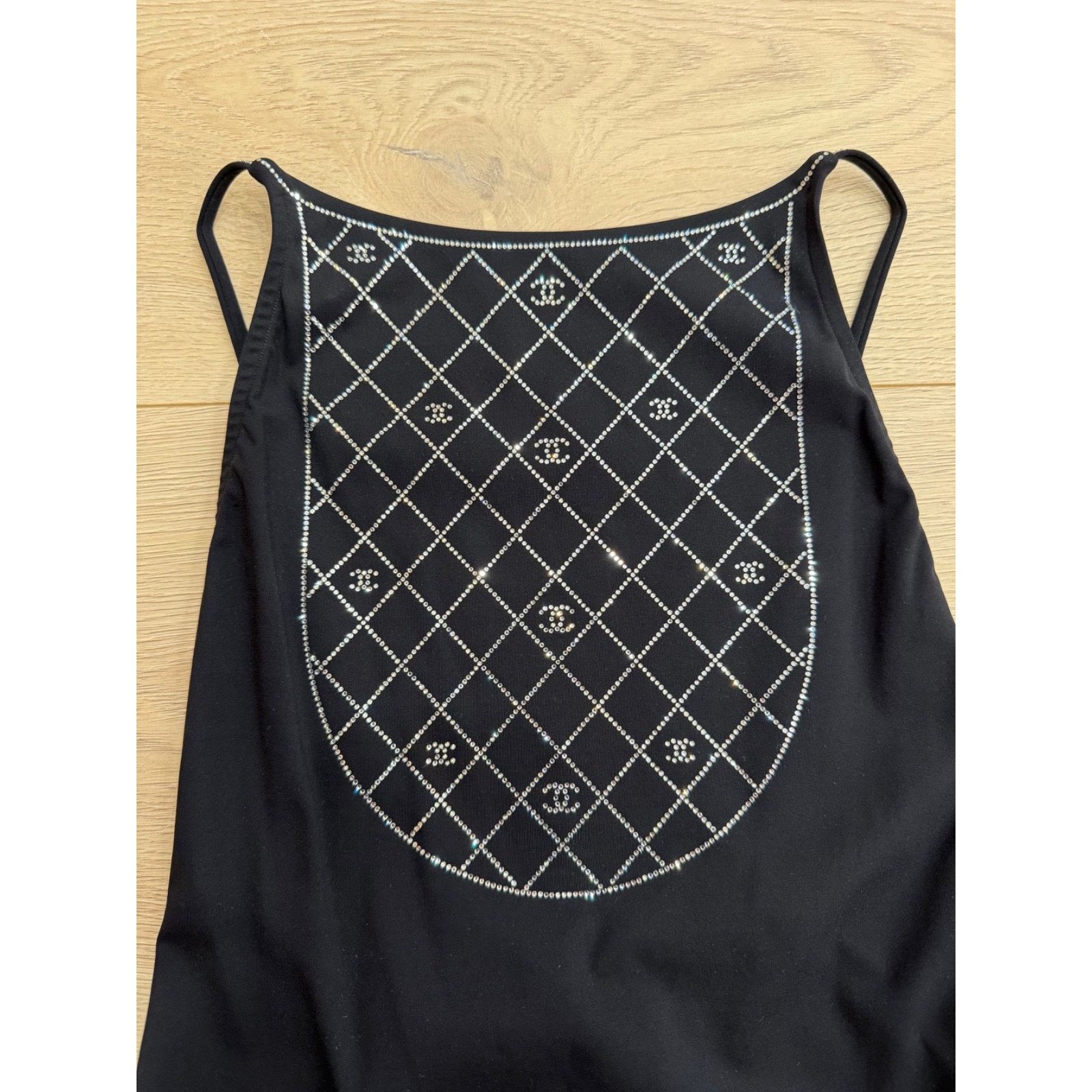 Chanel Chanel 23C Black Crystal CC Logo One Piece Swimsuit 38 Size S / US 4 / IT 40 - 7 Thumbnail