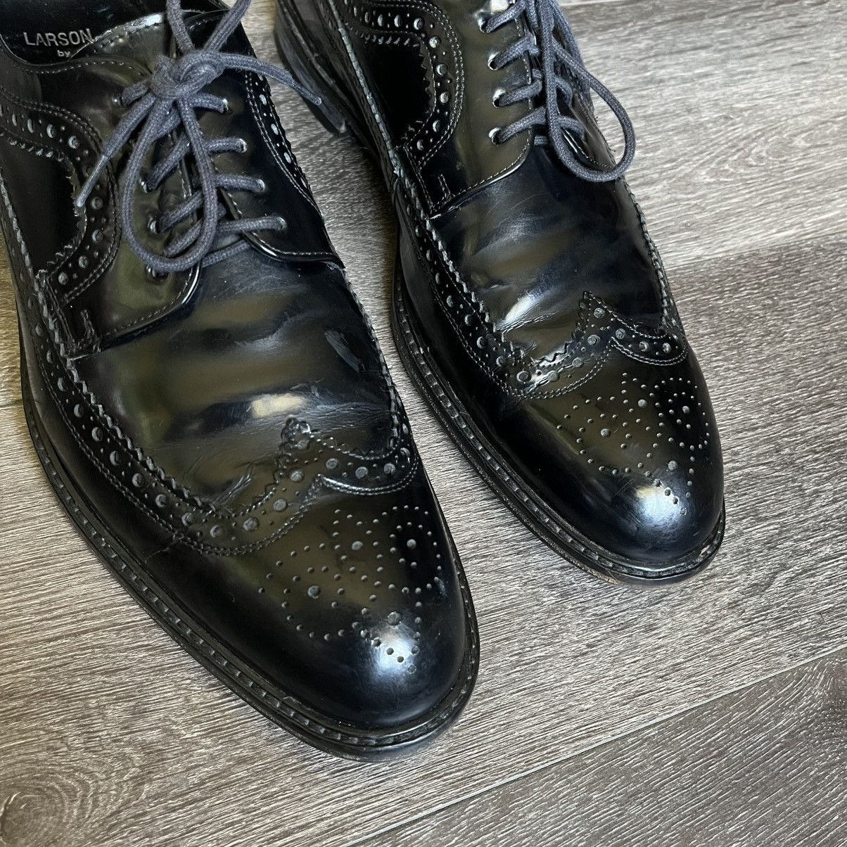 Designer × LLOYD × Vintage Vintage Larson by Lloyd Wing Tip Black Leather Loafers Shoes Size US 10.5 / EU 43-44 - 9 Thumbnail