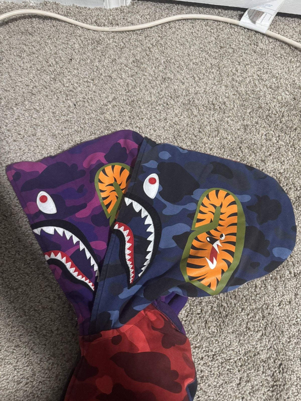 Bape Bape Double Shark Crazy Camo Hoodie Size US S / EU 44-46 / 1 - 6 Thumbnail