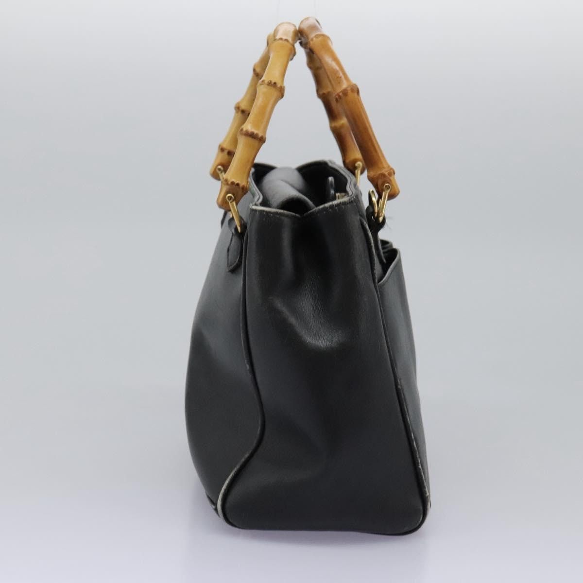 Gucci GUCCI Bamboo Hand Bag Leather Black Gold 000 2122 000 2122 Size ONE SIZE - 5 Thumbnail