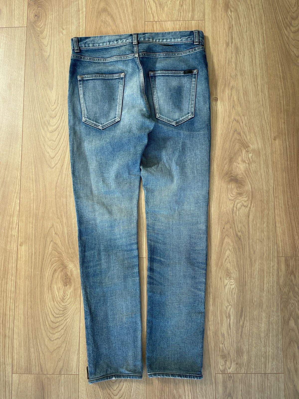 Saint Laurent Paris Saint Laurent D24 Washed Blue Denim Jeans Size US 30 / EU 46 - 2 Thumbnail