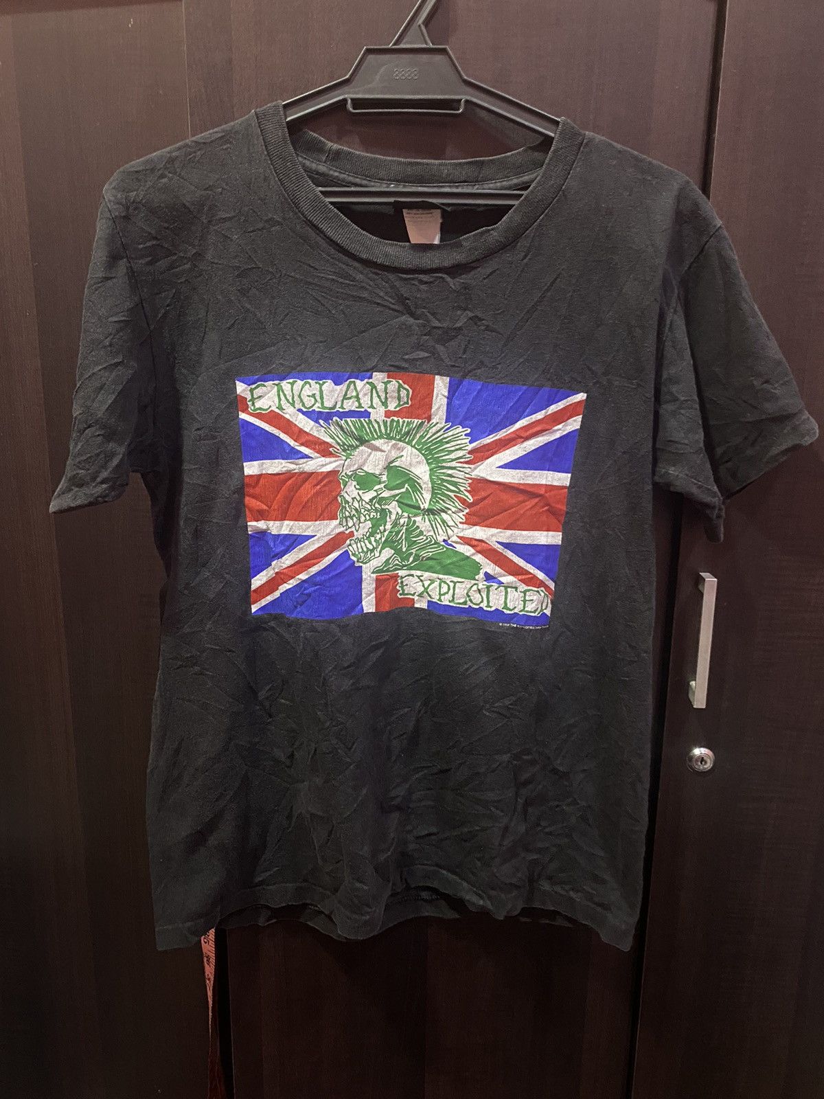 image of Band Tees x Rock Band Vintage 90's Exploited Punk Band Black Tee, Men's (Size Small)