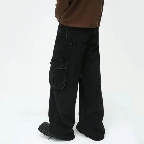 VIBE Black Cargo Baggy Denim Jeans Size US 32 / EU 48 - 5 Thumbnail