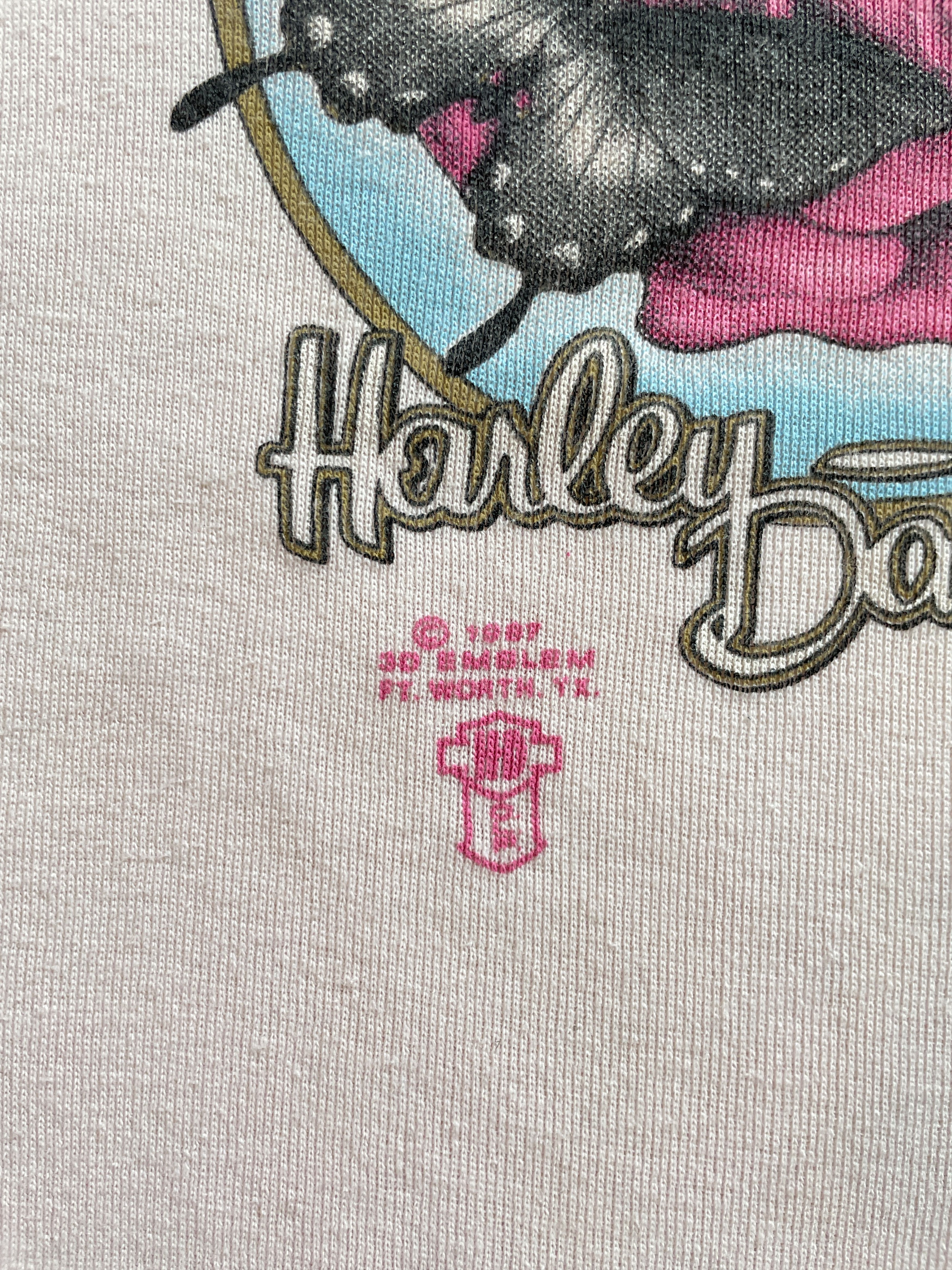 Harley Davidson 1987 Harley Davidson 3D Emblem Biker Lace Tank Top Size XS / US 0-2 / IT 36-38 - 3 Thumbnail