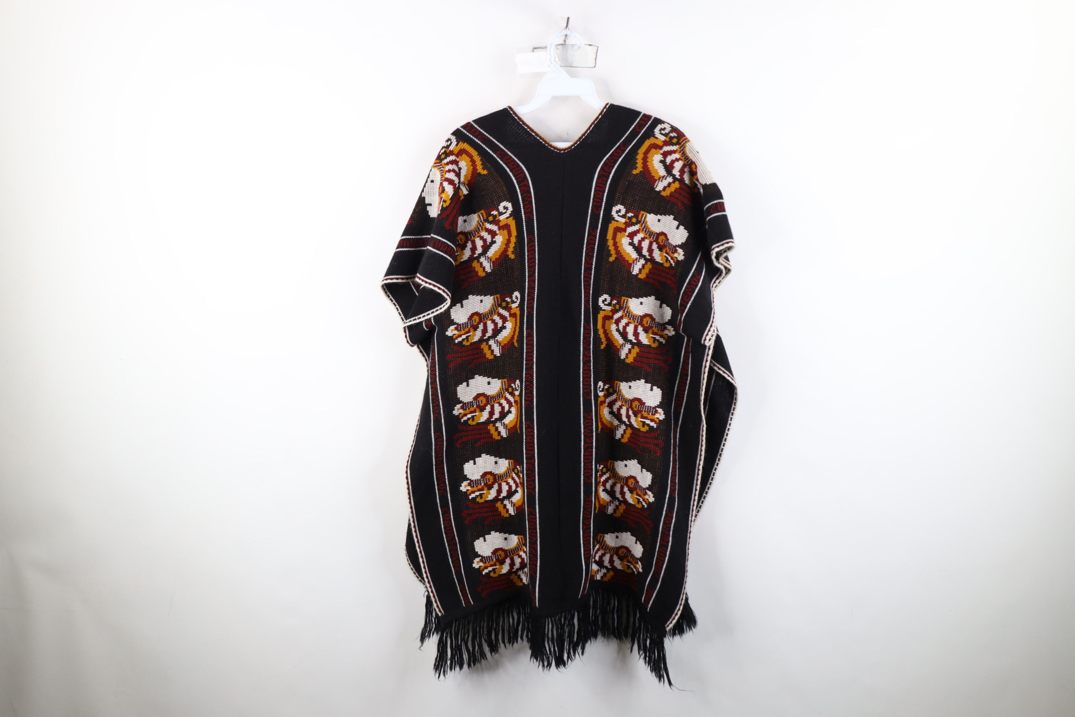 Vintage Vintage 70s Emperor Fringed Cardigan Poncho Sweater Size ONE SIZE - 11 Thumbnail