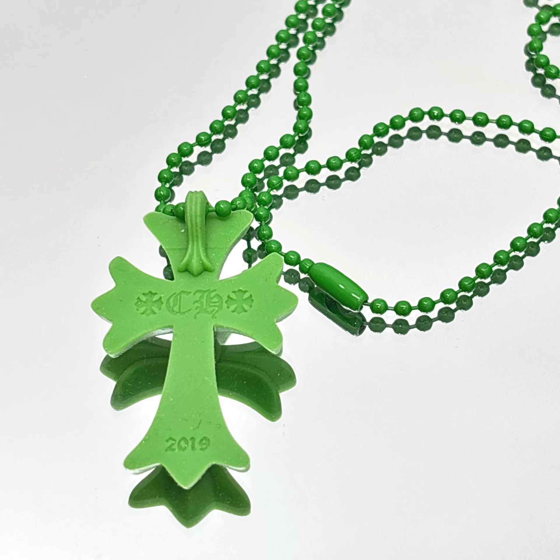 Chrome Hearts Chrome Hearts Green Resin Cross Necklace Size ONE SIZE - 7 Thumbnail