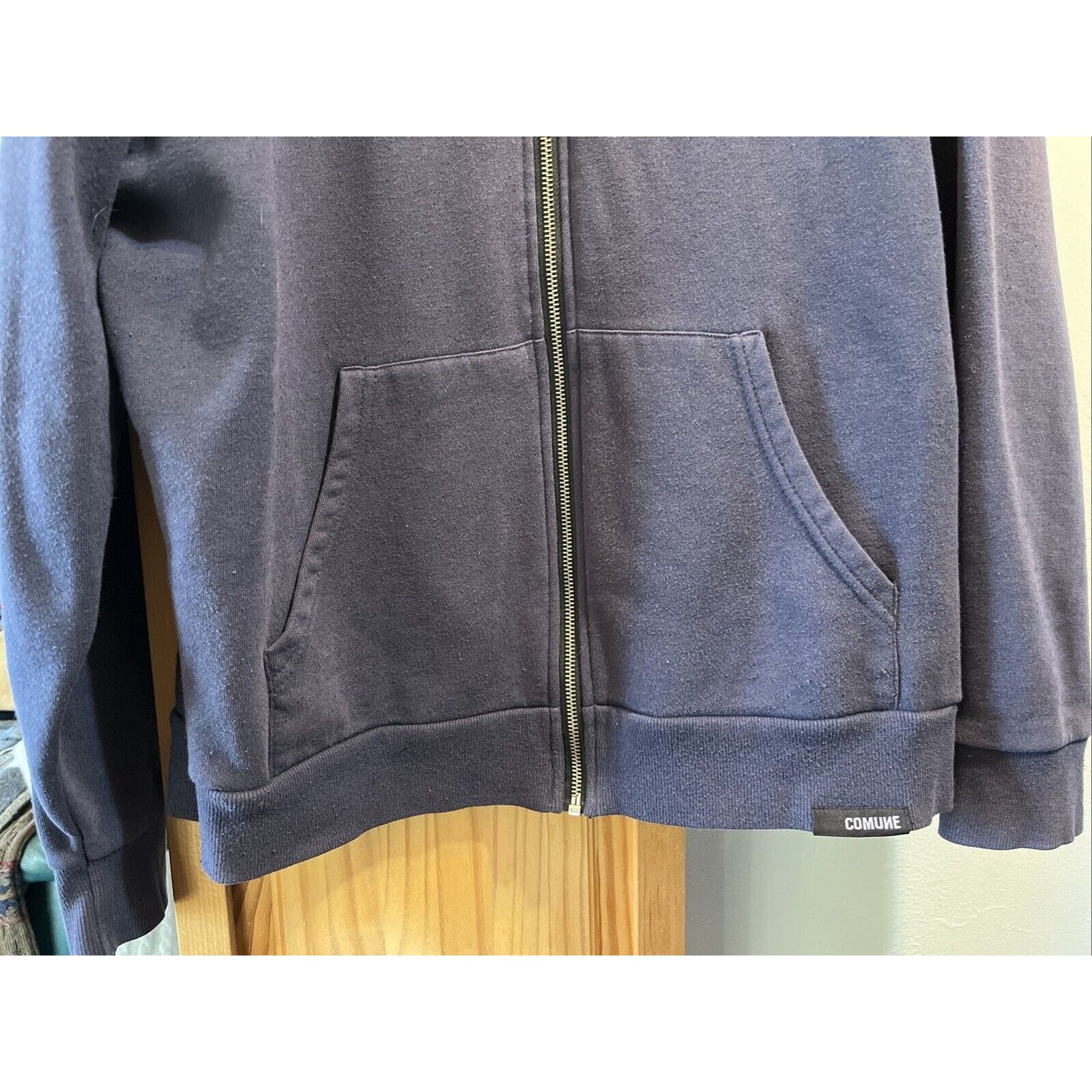 Comune Comune Men L Navy Blue Hooded Jacket Cotton Polyester Skater Size US L / EU 52-54 / 3 - 6 Thumbnail