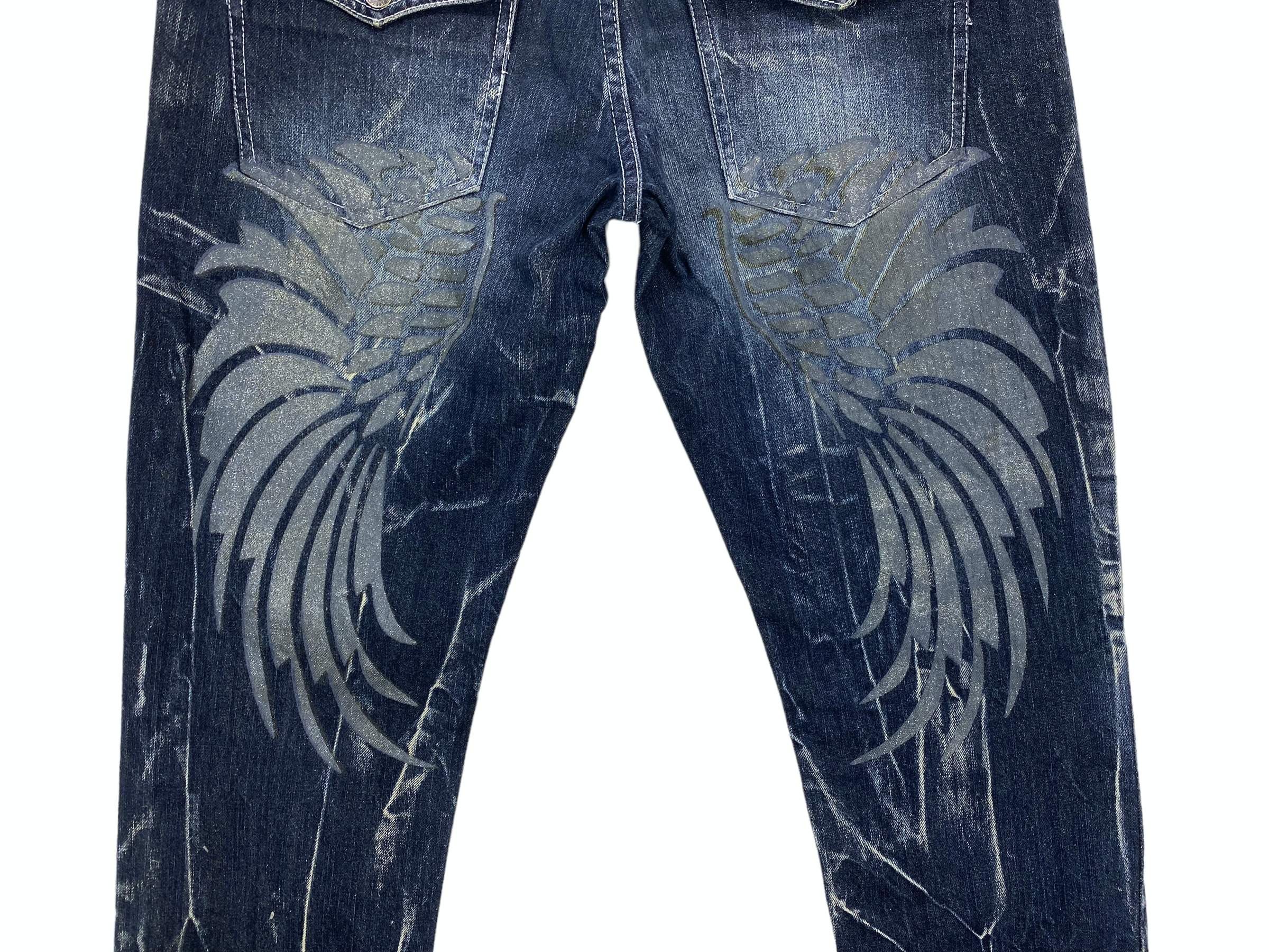 Japanese Brand Nylaus Distressed Denim Goth Punk Jeans Size US 32 / EU 48 - 7 Thumbnail