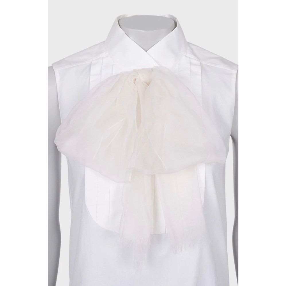 Chanel Chanel Vintage White Bow Blouse - Size FR36/S Size XS / US 0-2 / IT 36-38 - 5 Thumbnail