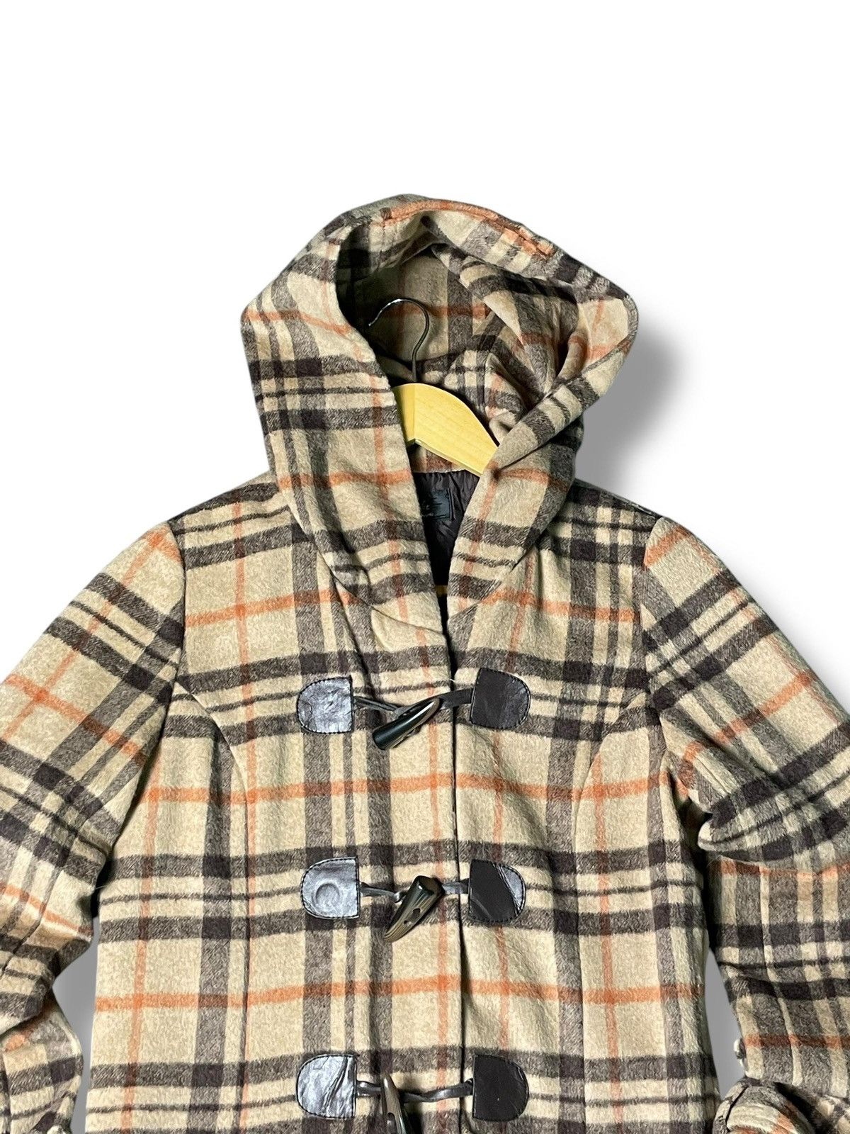 Japanese Brand × Vintage Cloche Checked Wool Duffle Coat (3) Size US XXS / EU 40 - 4 Thumbnail