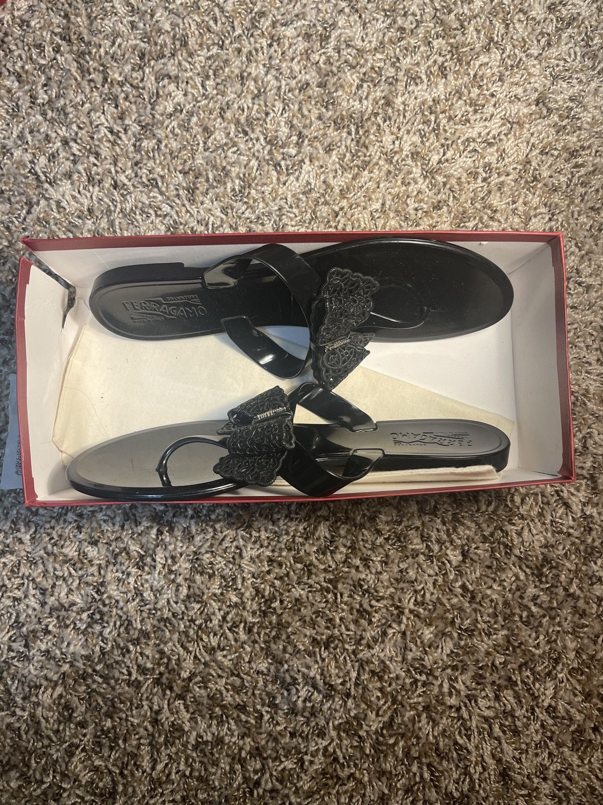Salvatore Ferragamo Black Ferragamo Sandals Size US 10 / IT 40 - 5 Thumbnail
