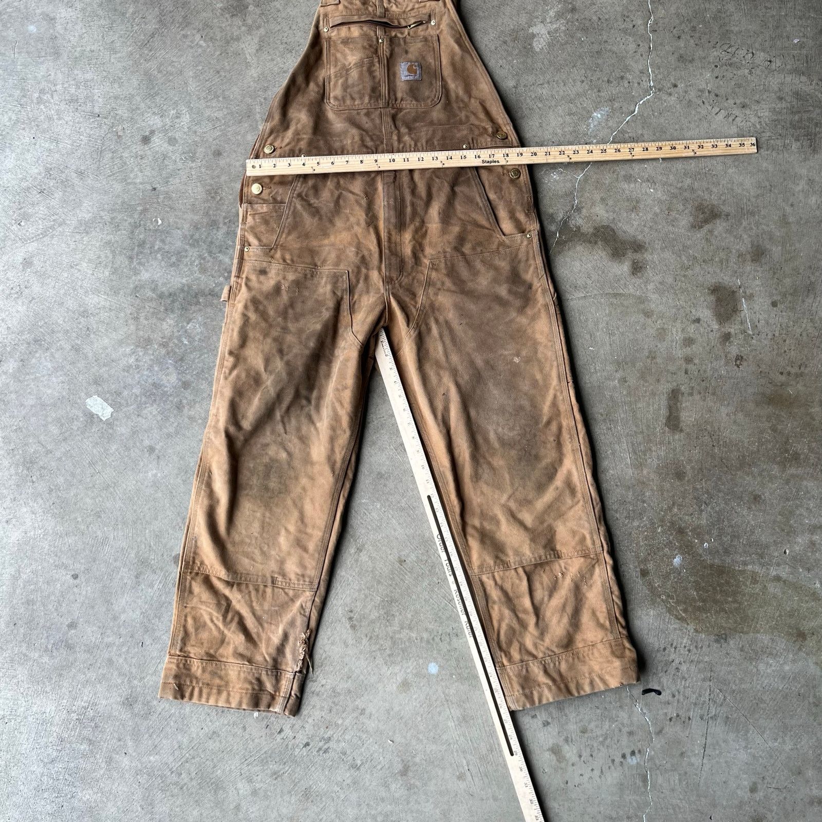 Vintage VINTAGE CARHARTT OVERALL BIBS TAN 36X30 CARPENTER Size US 36 / EU 52 - 7 Thumbnail