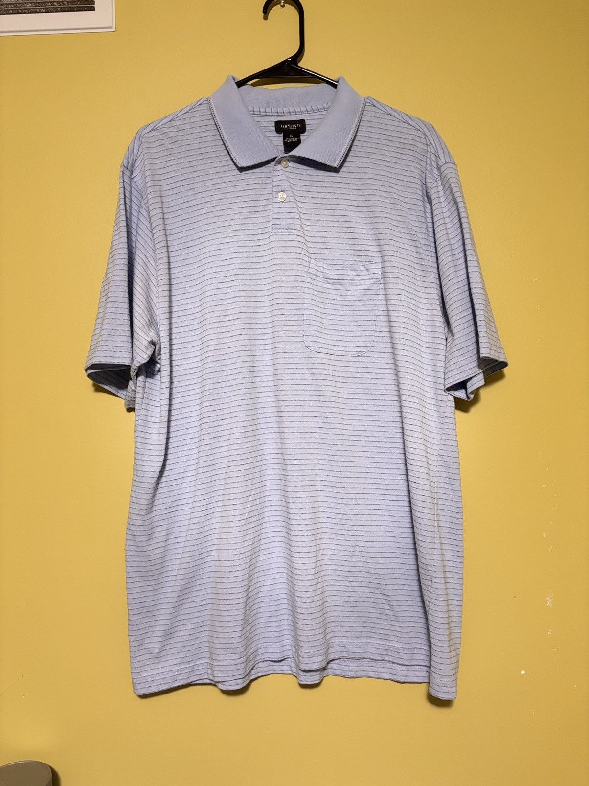 Van Heusen Van Heusen Men Size XL Blue Striped Polo Shirt Short Sleeve Size US XL / EU 56 / 4 - 1 Thumbnail