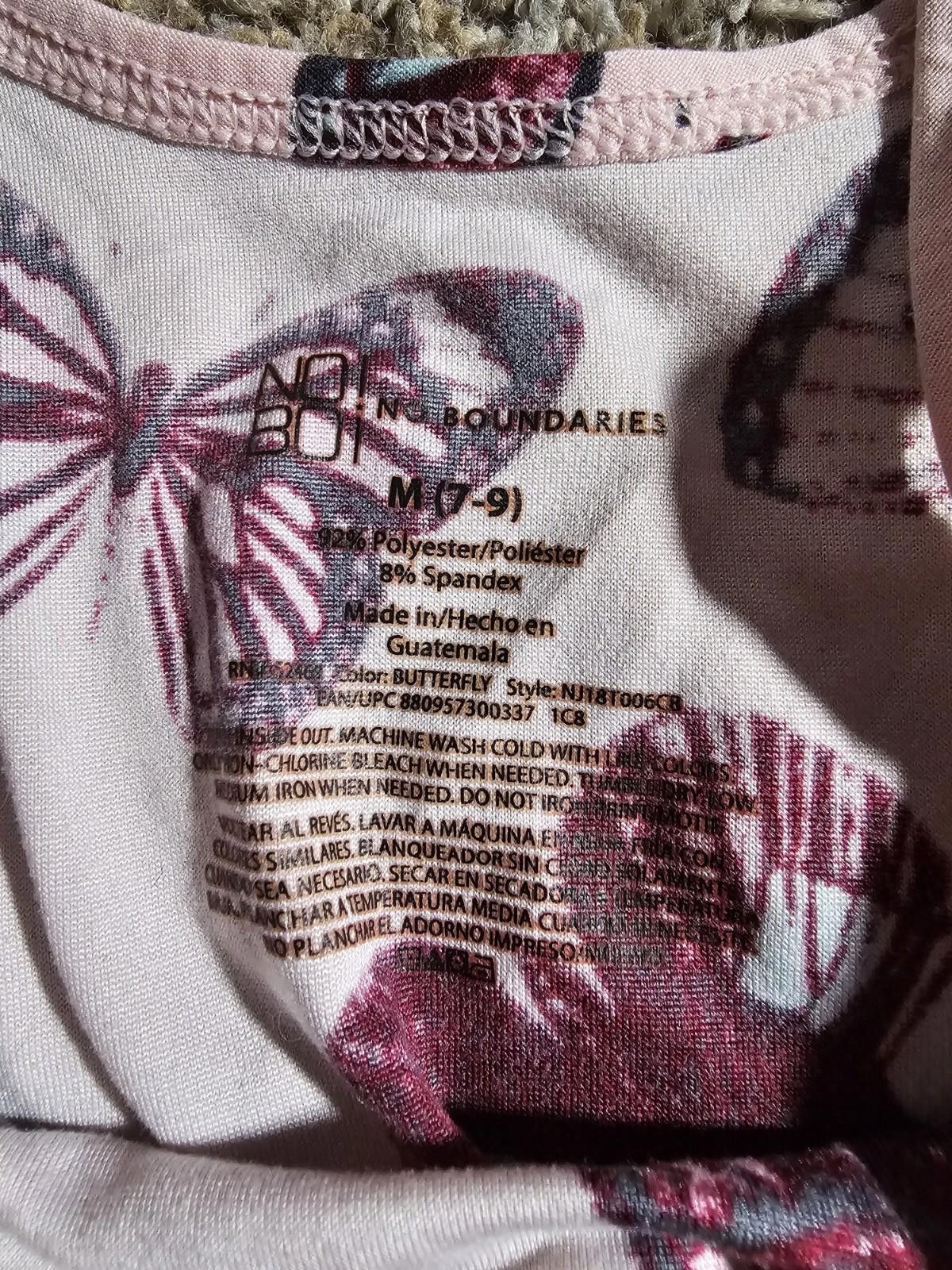 Designer NOBO No Boundaries Butterflies Tank Top M(7/9) Pink Size M / US 6-8 / IT 42-44 - 2 Thumbnail