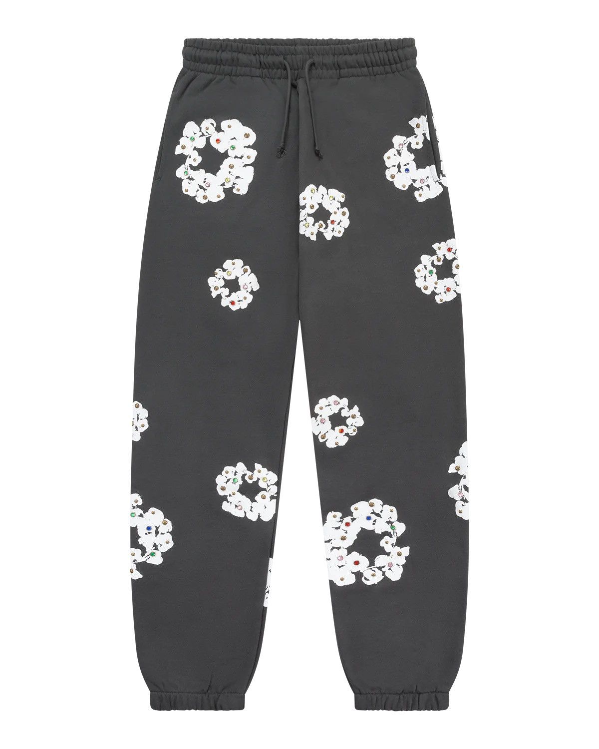 DENIM TEARS Rhinestone Cotton Wreath Sweatpants Vintage Black Size US 34 / EU 50 - 1 Thumbnail