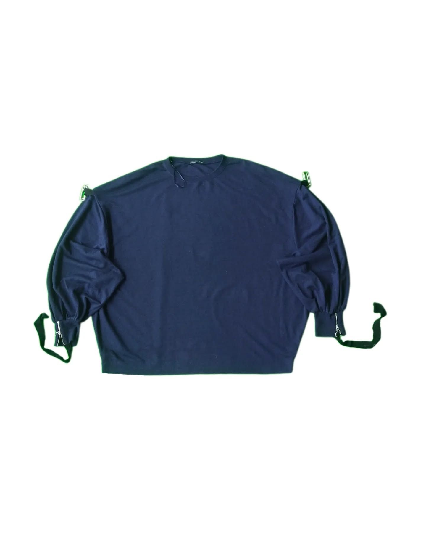 Japanese Brand × Zara Zara Navy W/B Collection Longsleeved Crewneck Size XXL / US 16-18 / IT 52-54 - 1 Thumbnail