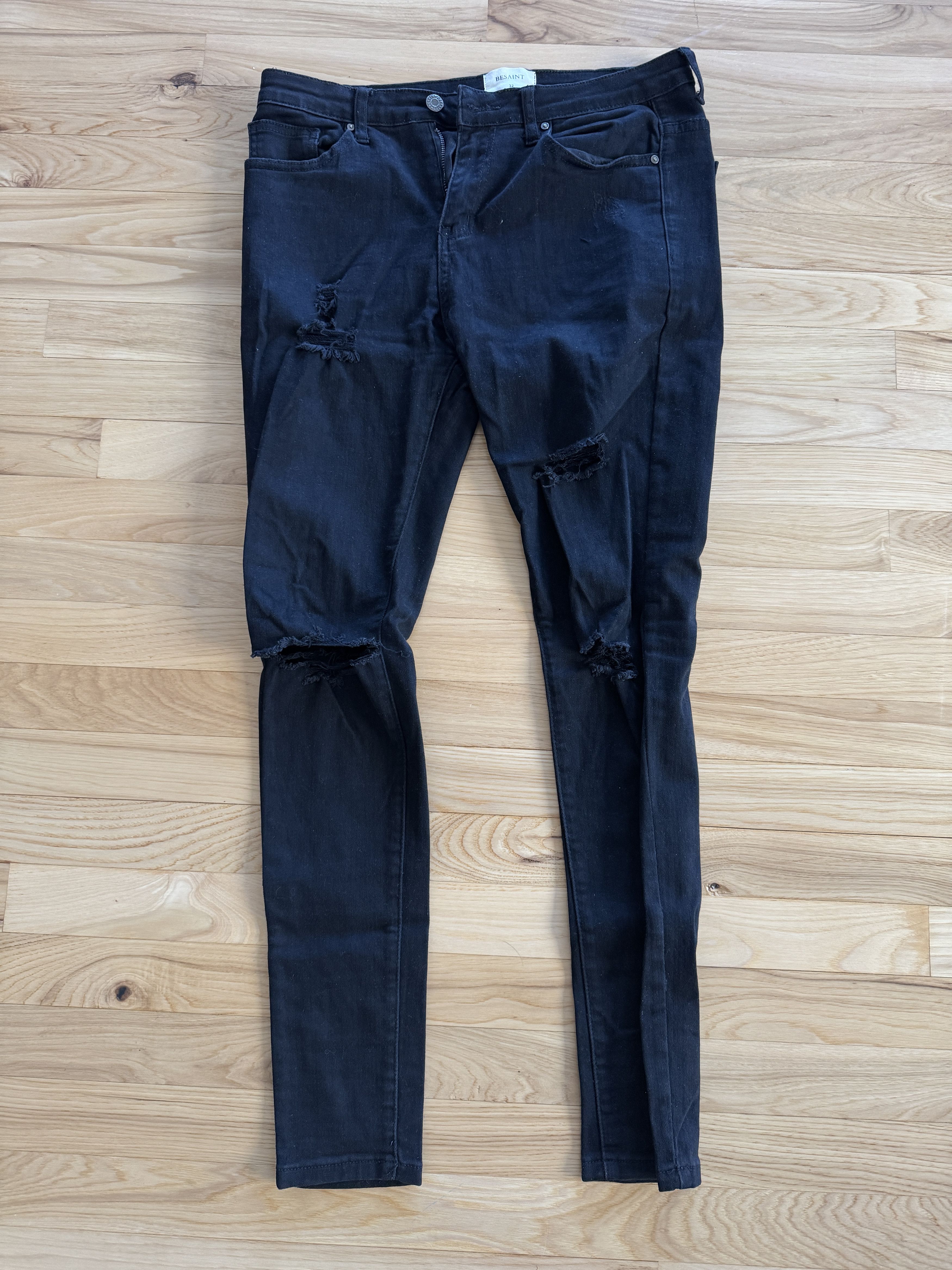 Other Black Slim Stretch Jeans Size US 32 / EU 48 - 2 Thumbnail
