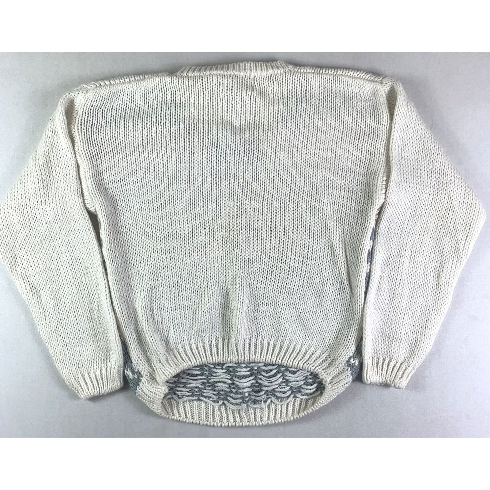Pinko VINTAGE Colleen's Collectibles Sweater Women Medium White Floral Embroidered Granny Bohemian 90s Classic Pullover Men/Women Size M / US 6-8 / IT 42-44 - 4 Thumbnail