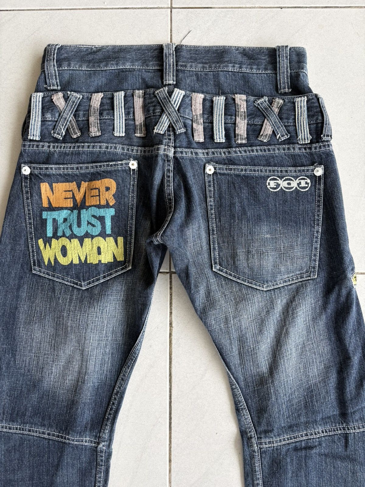 Other Japanese Streetwear Double Waist Jeans Distressed Denim Size US 31 - 10 Thumbnail