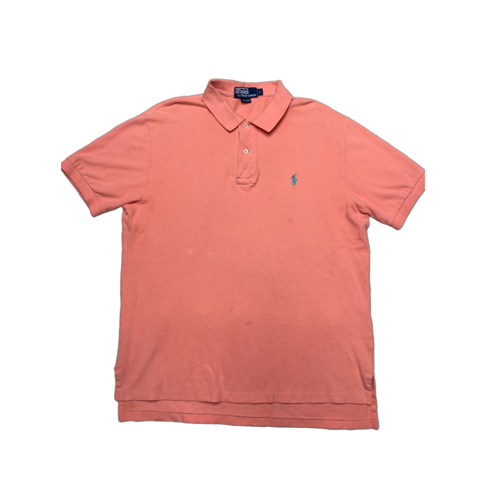 Polo Ralph Lauren VINTAGE Polo Ralph Lauren polo shirt embroidered horse peach orange cotton men’s Large Size US L / EU 52-54 / 3 - 1 Thumbnail