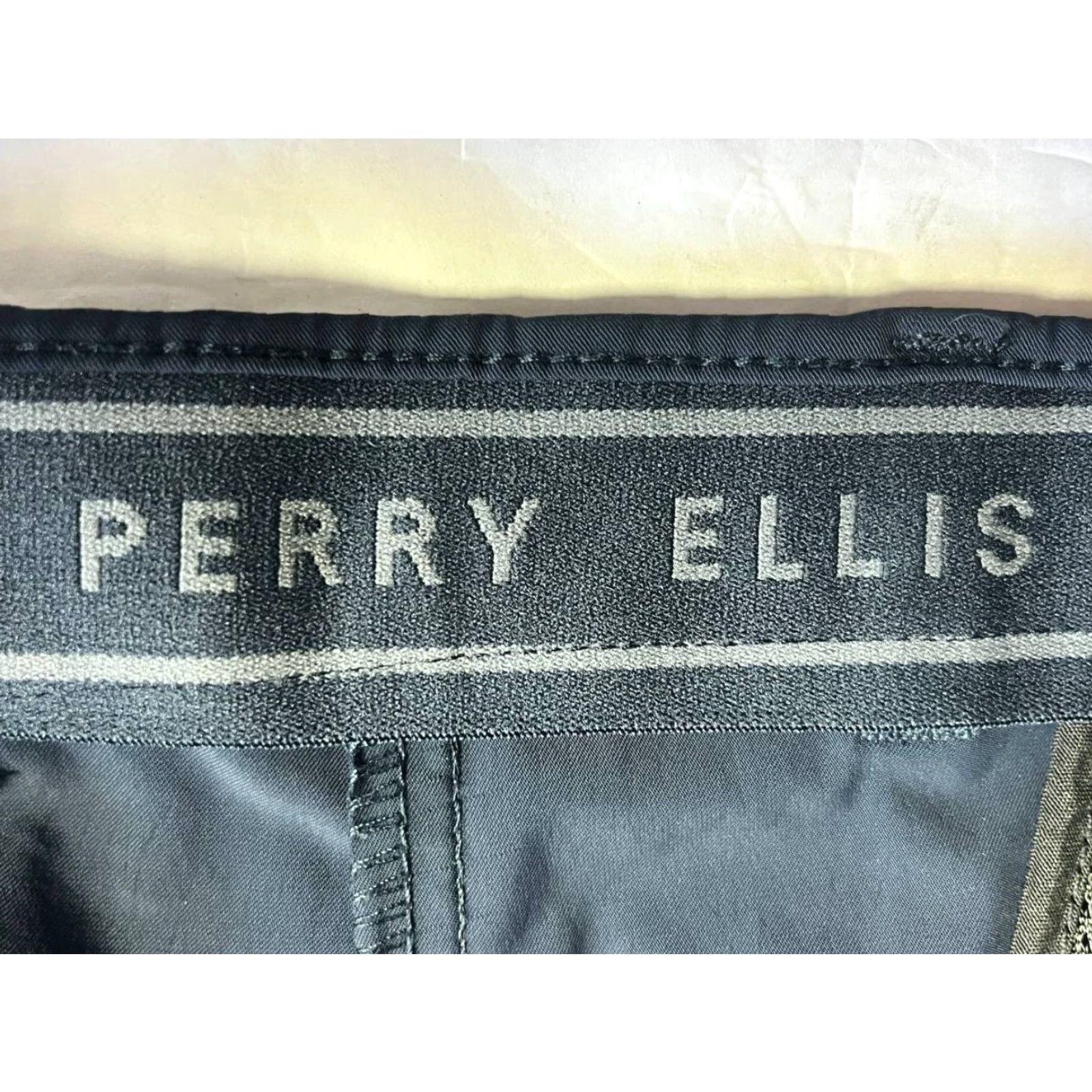 Perry Ellis Perry Ellis Portfolio Dress Pants Slim Blue 38x30 Men Regular Flat Front Stretch Pants Size US 38 / EU 54 - 7 Thumbnail