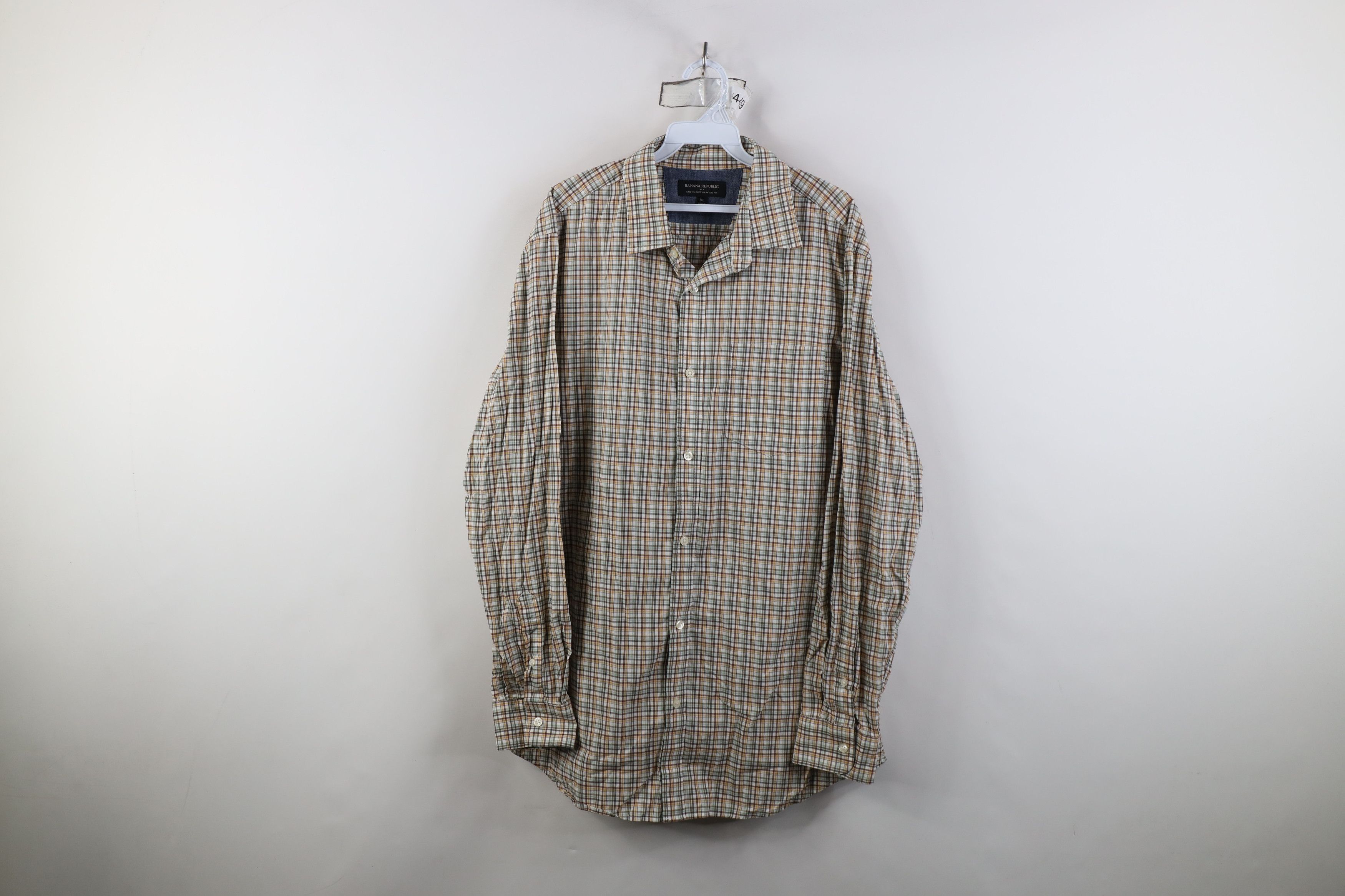 Banana Republic Banana Republic Wash Slim Fit Button Shirt Earth Tone Plaid Size US XL / EU 56 / 4 - 1 Thumbnail
