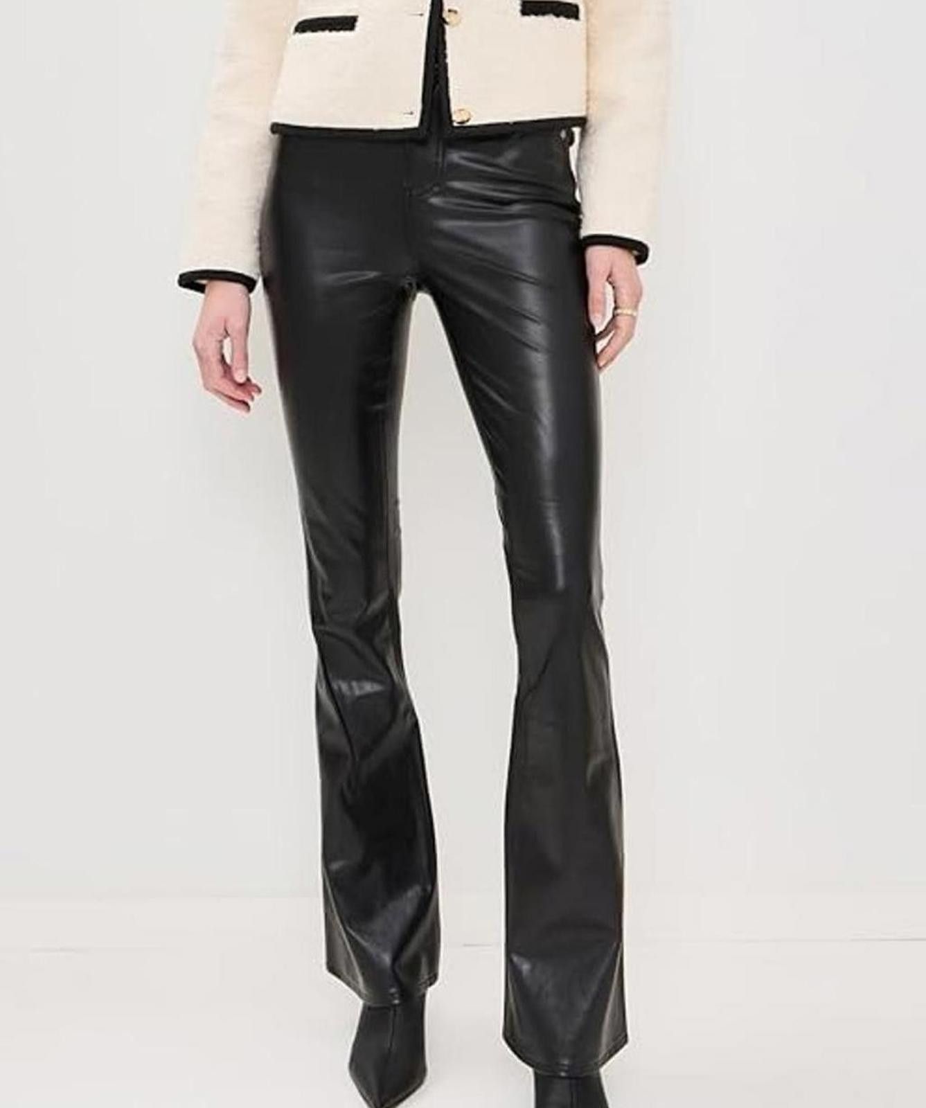 Veronica Beard VERONICA BEARD Beverly High Rise Faux Leather Flare Pants Size 28" / US 6 / IT 42 - 1 Thumbnail