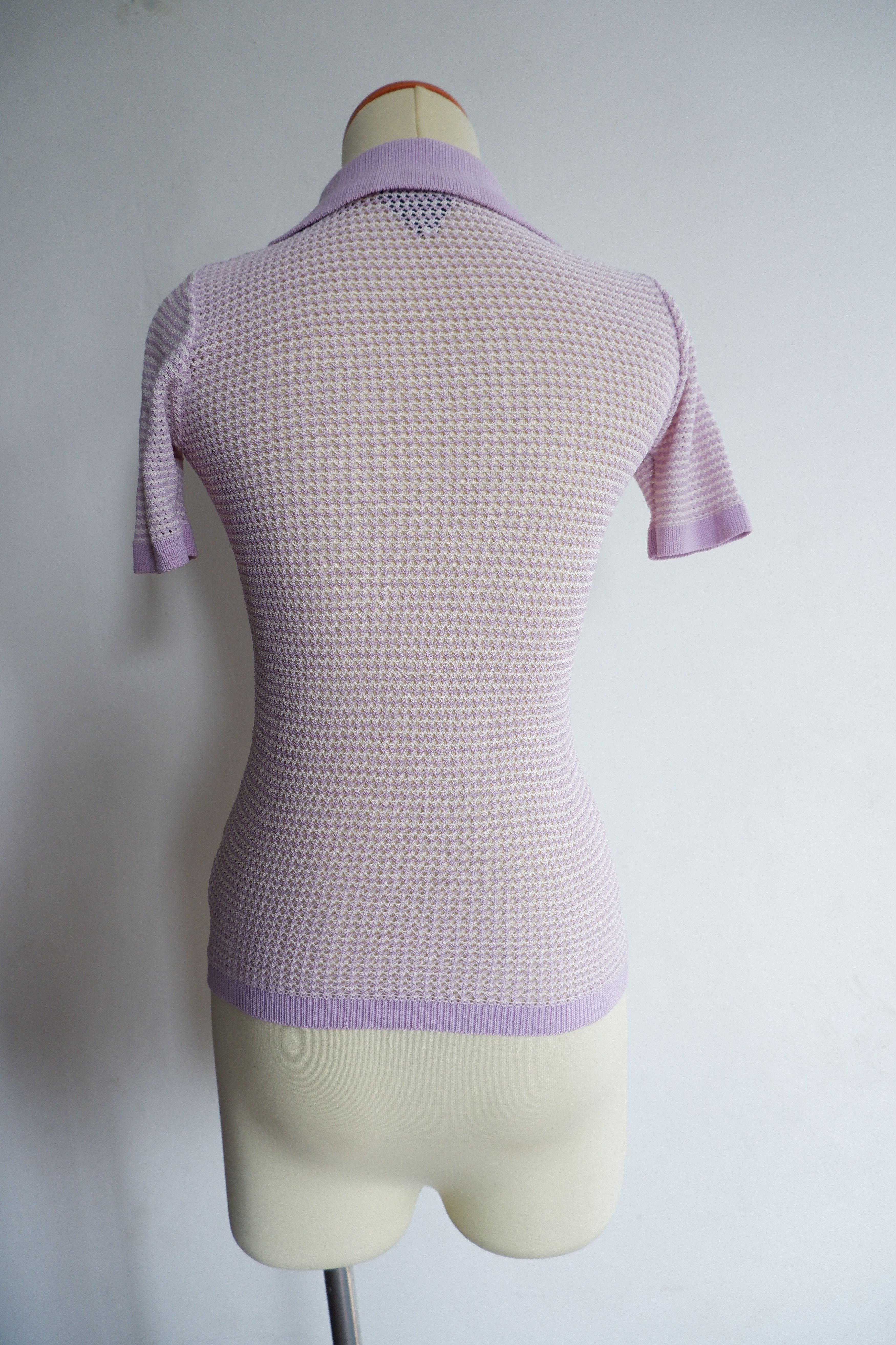 Bottega Veneta Bottega Veneta Pre Fall 2021 Ribbed Mesh Knit Polo Shirts Size S / US 4 / IT 40 - 2 Thumbnail