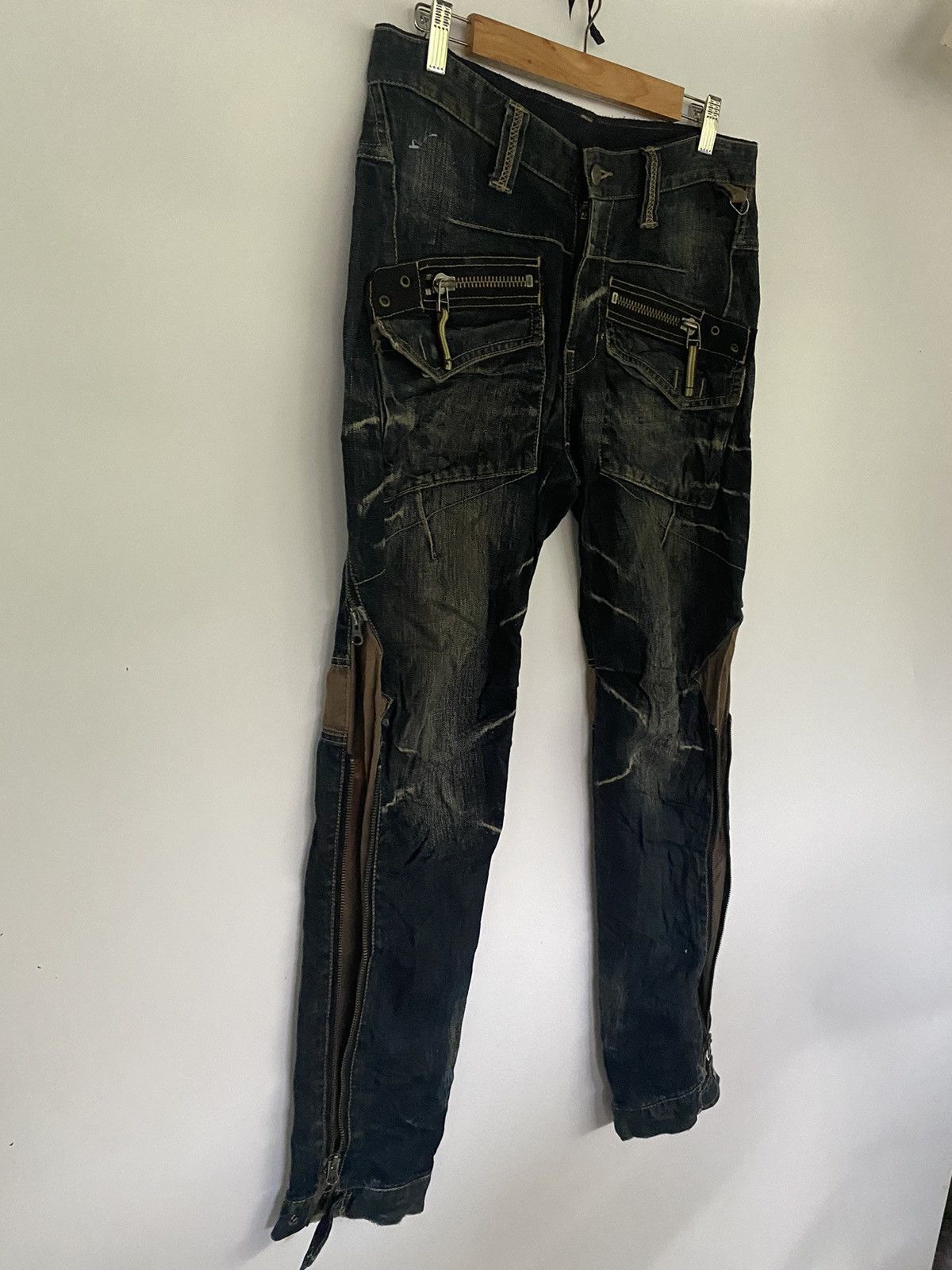 PPFM Japanese Brand PPFM Distressed Zippered Denim Jeans Pants Size US 32 / EU 48 - 9 Thumbnail