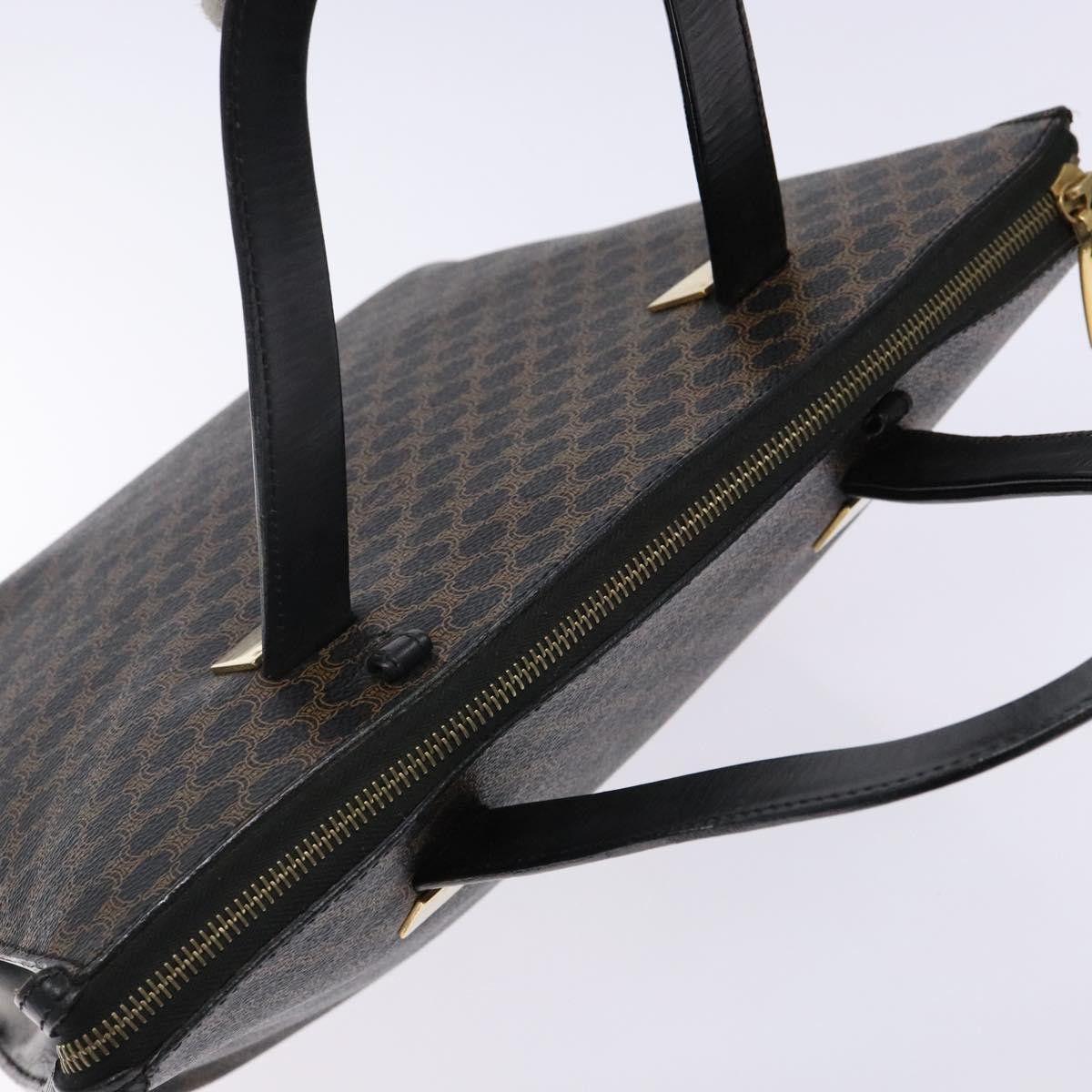 Celine CELINE Macadam Canvas Hand Bag Pvc Leather Black Gold Size ONE SIZE - 6 Thumbnail