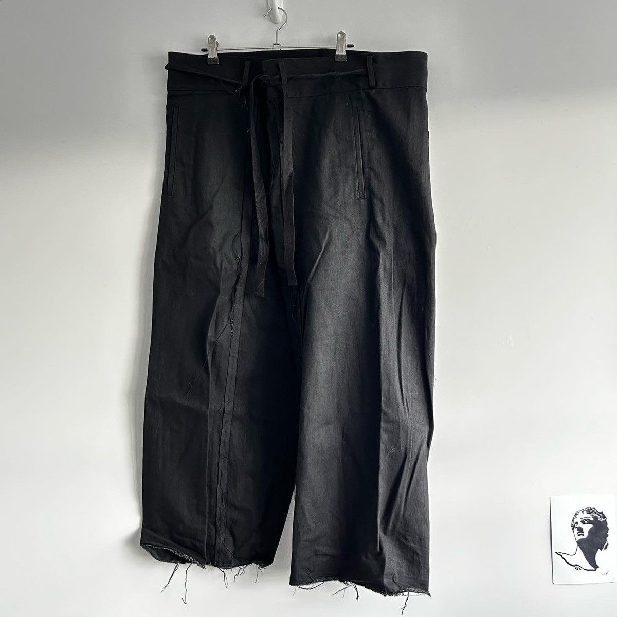 Yohji Yamamoto 10oz Denim Wide Distressed Jeans | Grailed
