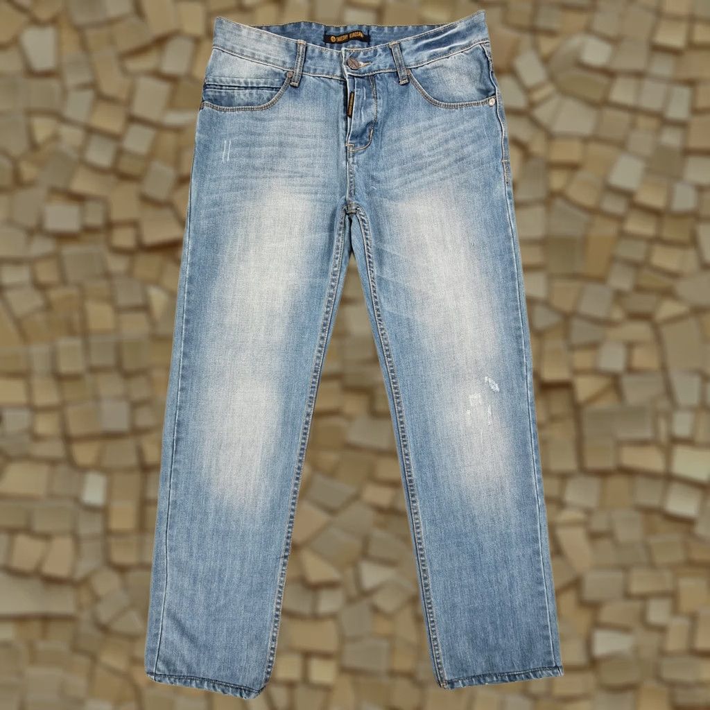Takeshy Kurosawa Takeshy Kurosawa Jeans Blue W31 L30 Straight Hip Hop Distressed Denim Jeans Mens Regular Size US 31 - 1 Thumbnail