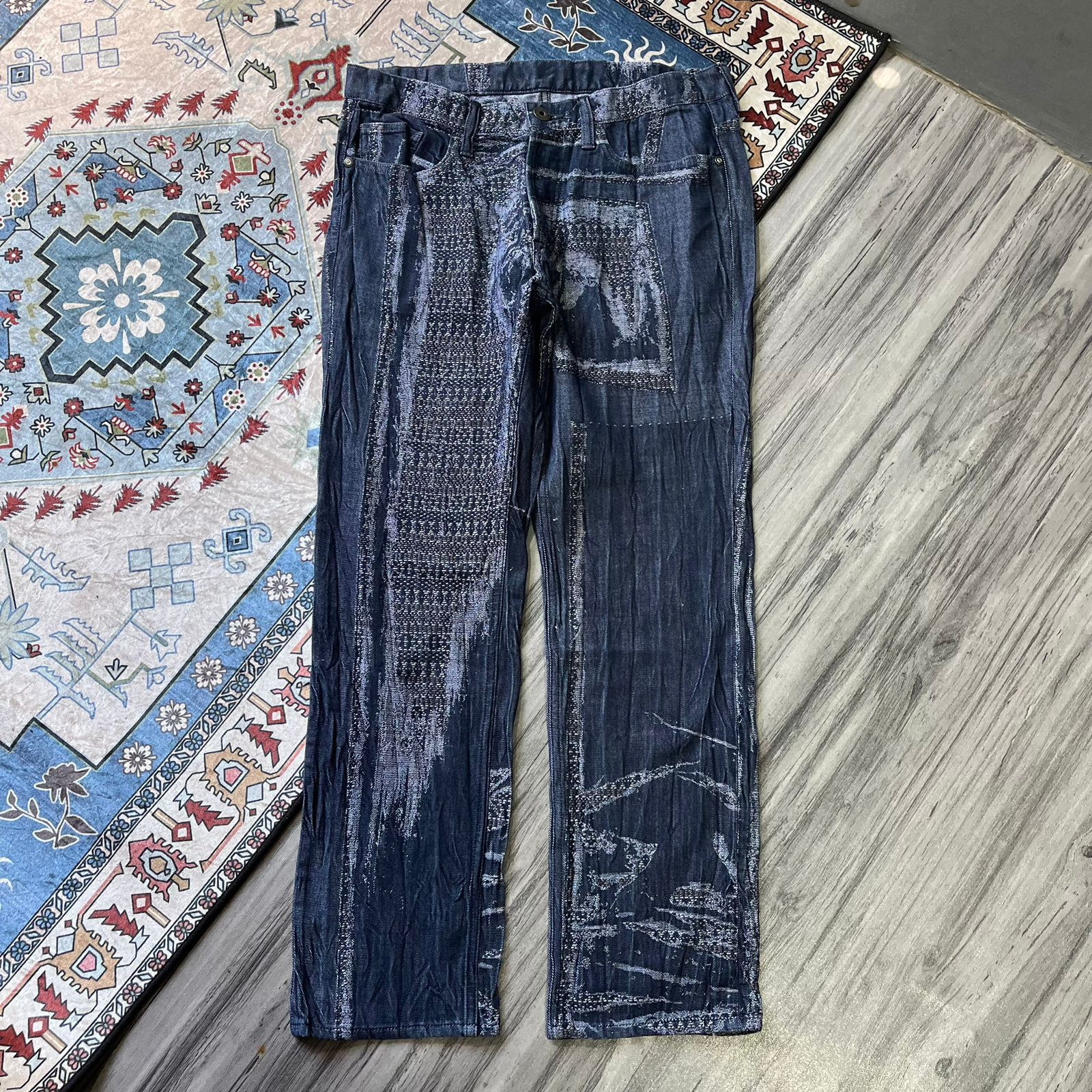 Issey Miyake Issey Miyake Boro Denim Pants Size US 34 / EU 50 - 1 Thumbnail