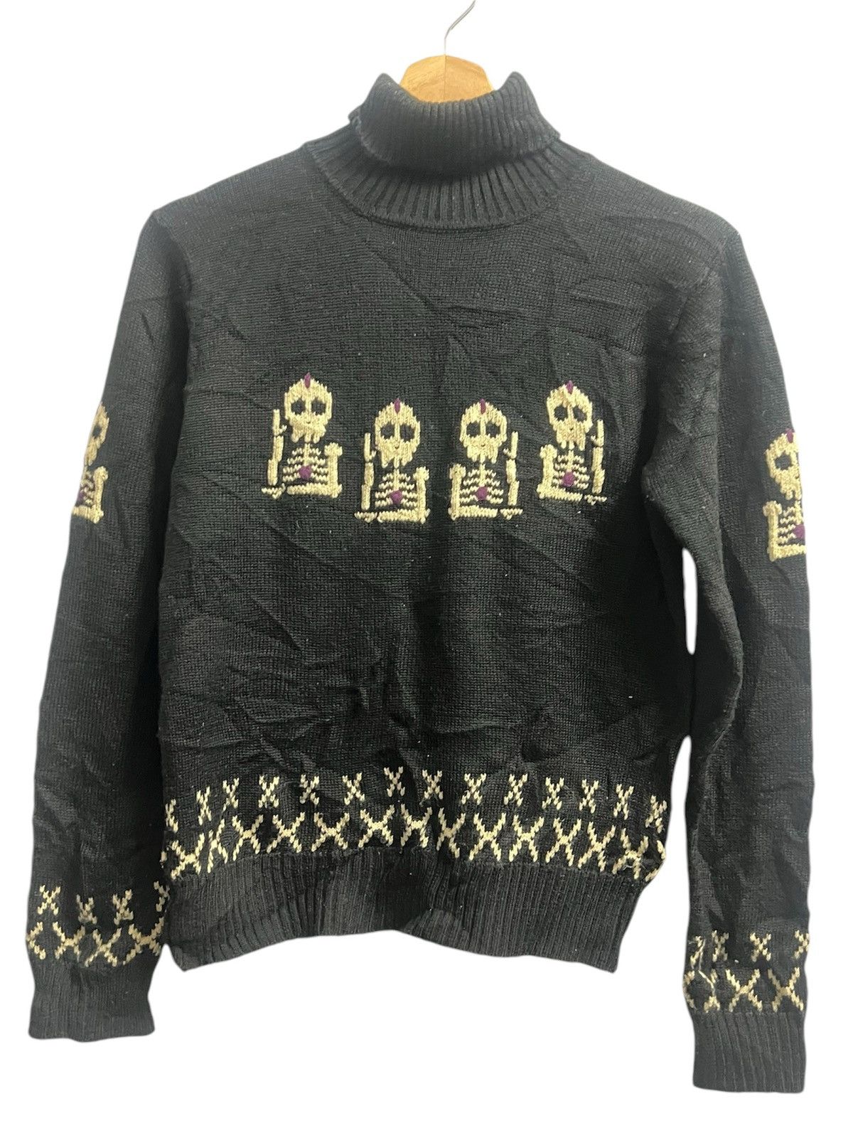 Designer × Rsvp Gallery RSVP TURTLENECK BLACK SKULL KNIT WEAR Size US S / EU 44-46 / 1 - 2 Thumbnail