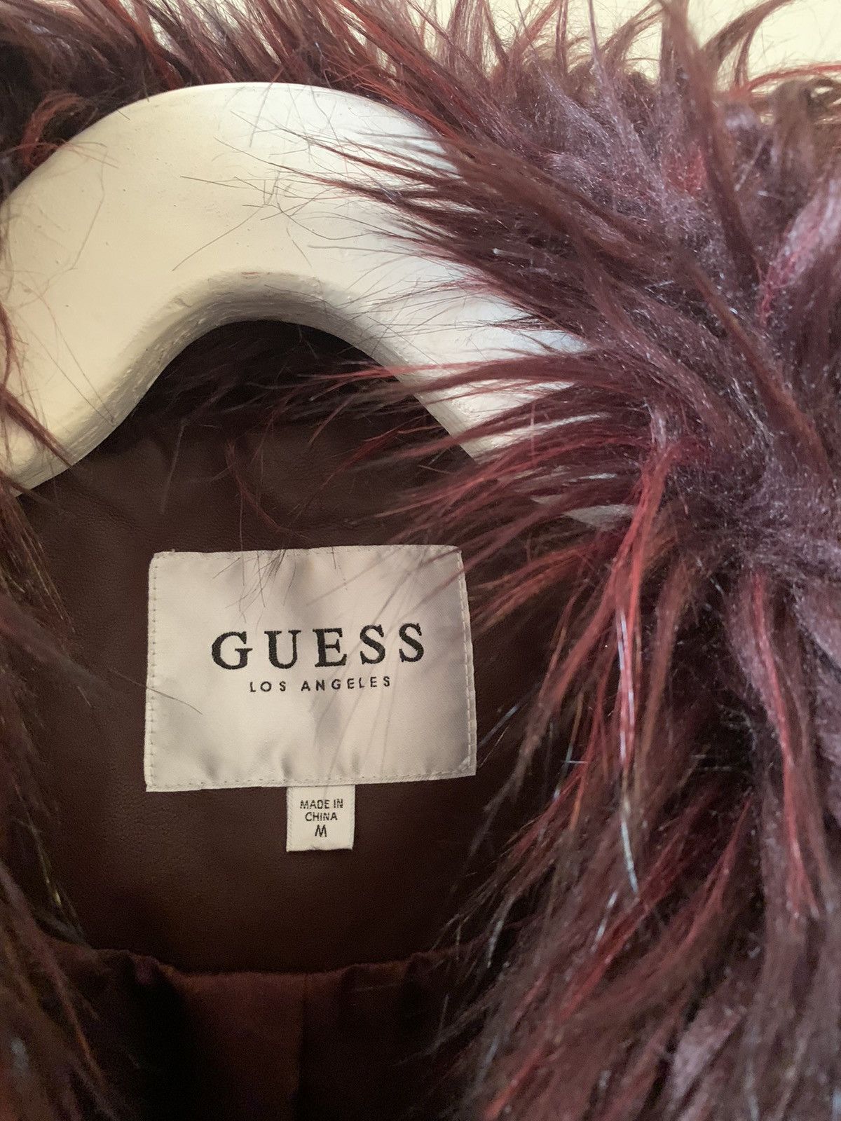 Beauty Beast × Guess × Hysteric Glamour Guess Y2K Faux Fur Vest Jacket Burgundy Size M / US 6-8 / IT 42-44 - 6 Thumbnail