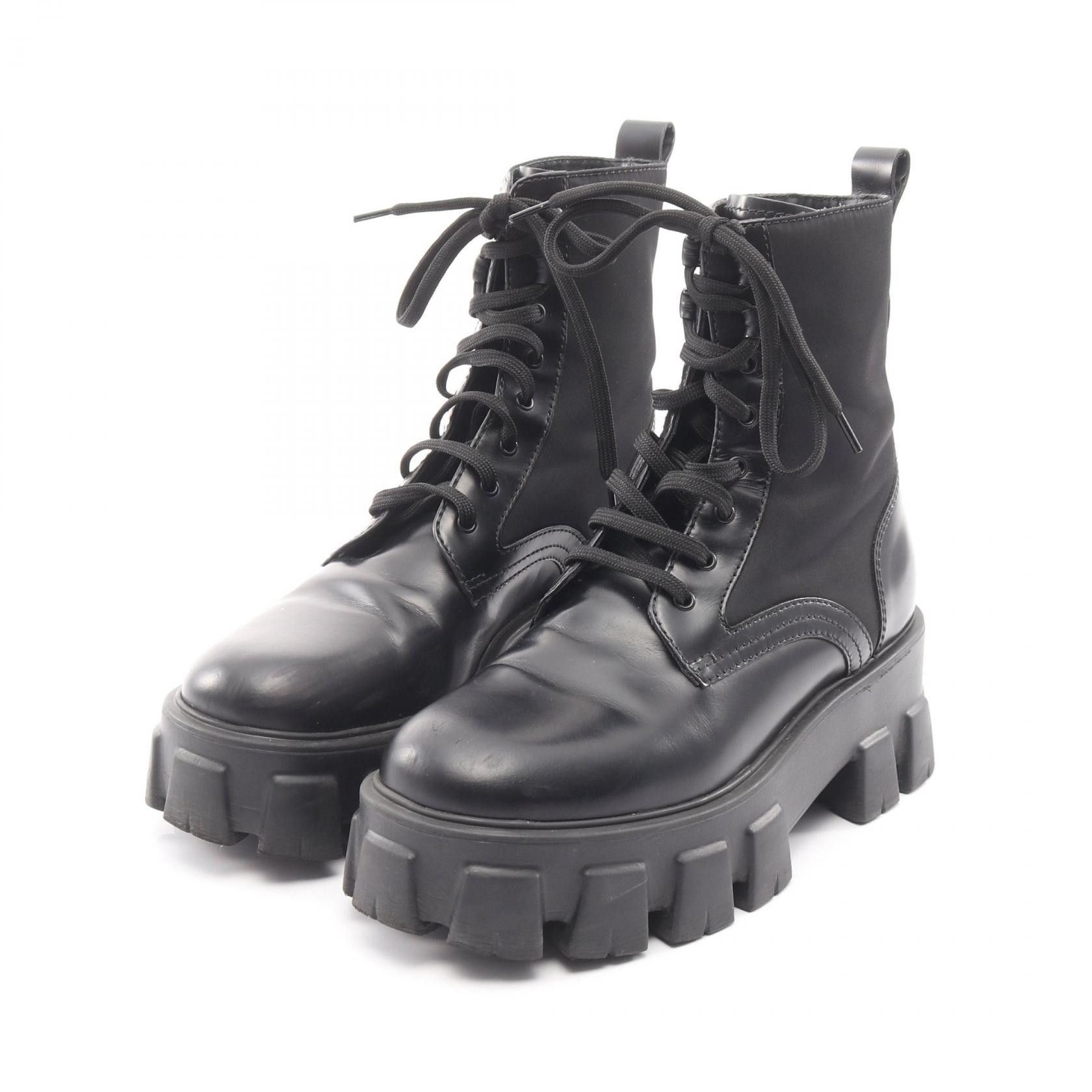 Prada Prada Prada Re-Nylon Leather Boots Leather Shoes DUTY FREE for USA Size ONE SIZE - 1 Thumbnail