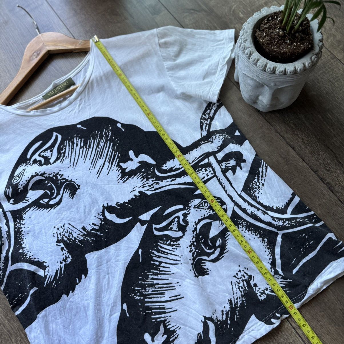Valentino Valentino White Panther Garavani All Over Print Tee Shirt Size US S / EU 44-46 / 1 - 19 Thumbnail