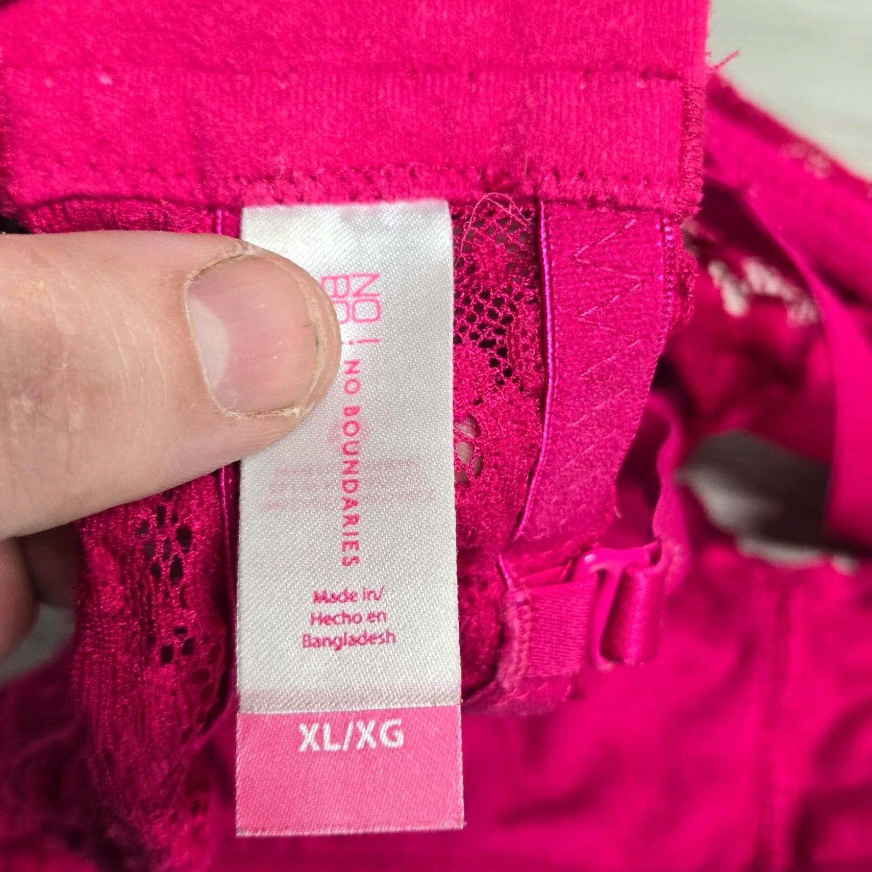 Pinko PINK No Boundaries Pink Lace Bra Adult Women's XL Extra Large Bra Women's XL Pink 90s? Size ONE SIZE - 4 Thumbnail