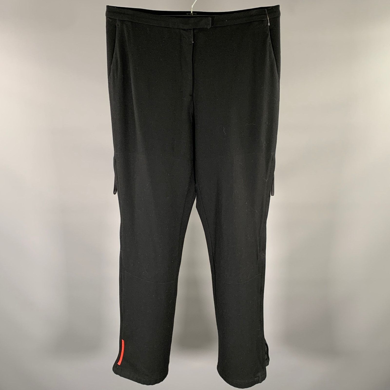 Prada PRADA Size M Black Wool Wide Leg Casual Pants Size US 32 / EU 48 - 1 Thumbnail